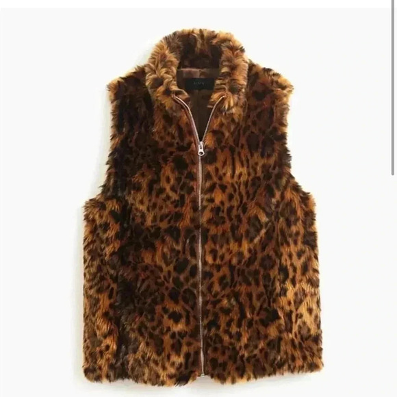 - JCrew faux fur Leopard Print vest - Picture 4 of 4